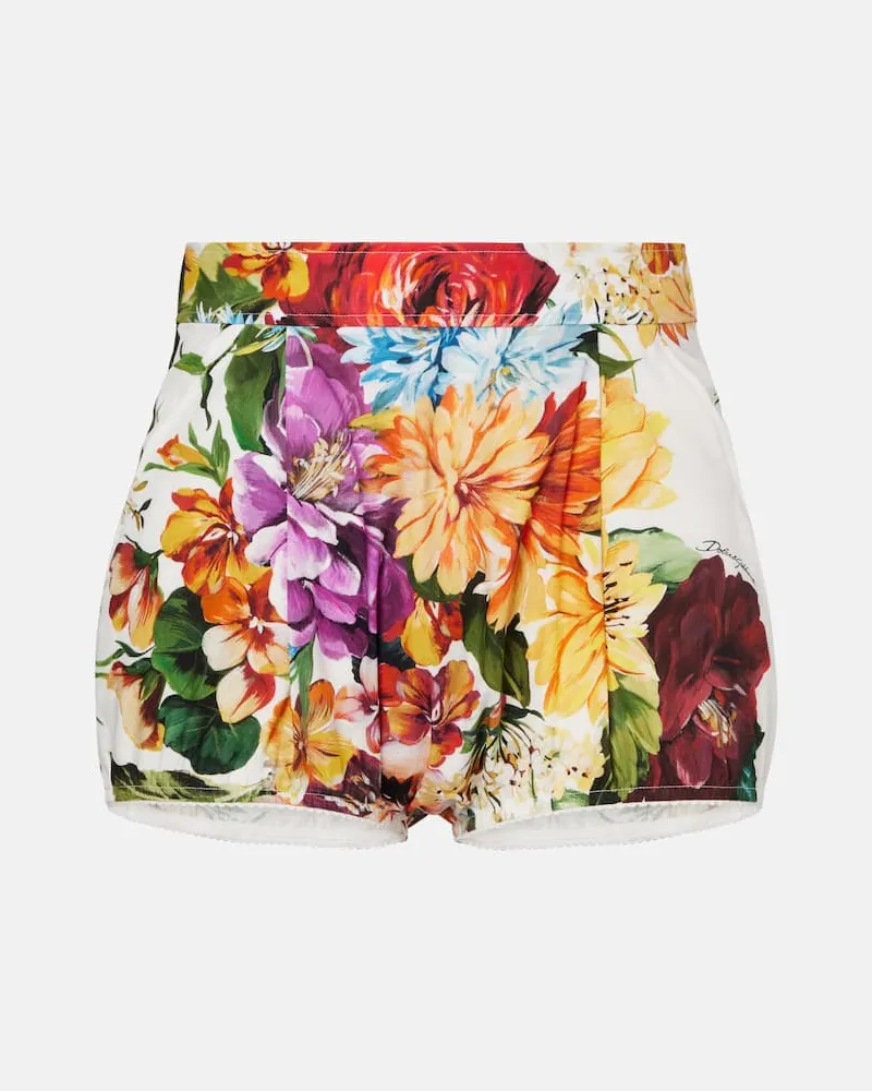 Dolce & Gabbana Shorts aus Baumwollpopeline Multicolor
