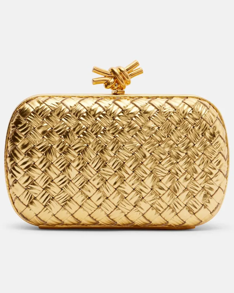 Bottega Veneta Clutch Knot aus Metallic-Leder Gold