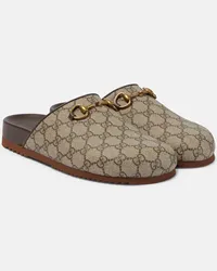 Gucci Slippers GG Supreme Horsebit Beige