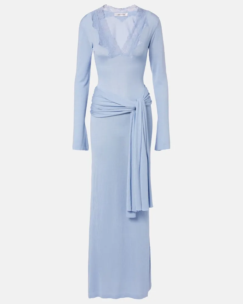 Aya Muse Maxikleid mit Spitze Blau