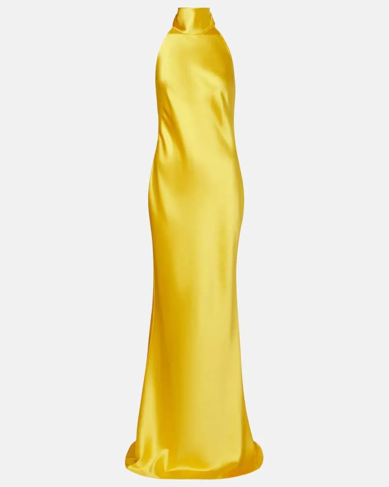 Ralph Lauren Robe Chilton aus Satin Gelb