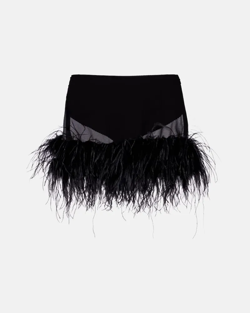 ATTICO Minirock mit Federn Schwarz
