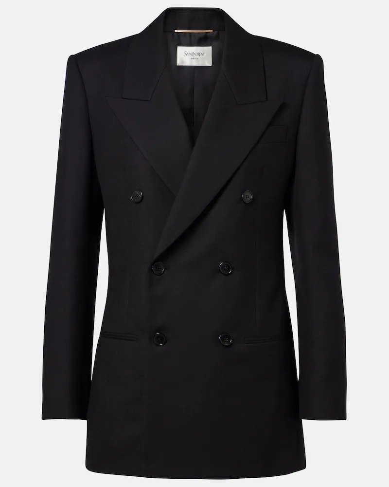Saint Laurent Blazer aus Wolle Schwarz