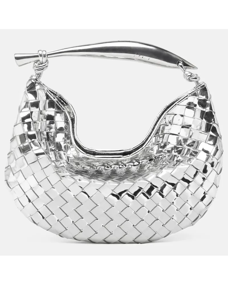 Bottega Veneta Tote Bag Sardine aus Metallic-Leder Silber
