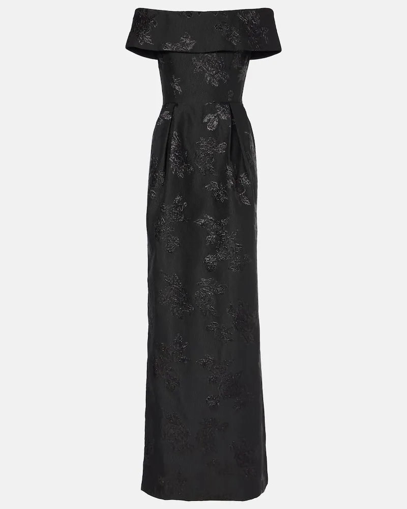 Rebecca Vallance Robe Henrietta aus Brokat Schwarz