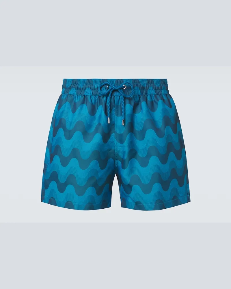 Frescobol Carioca Bedruckte Badeshorts Rio Blau