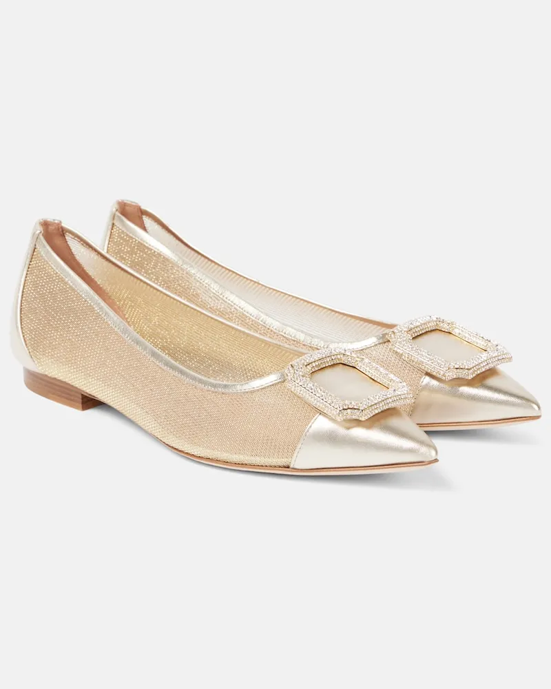 Malone Souliers Verzierte Ballerinas Lina Silber