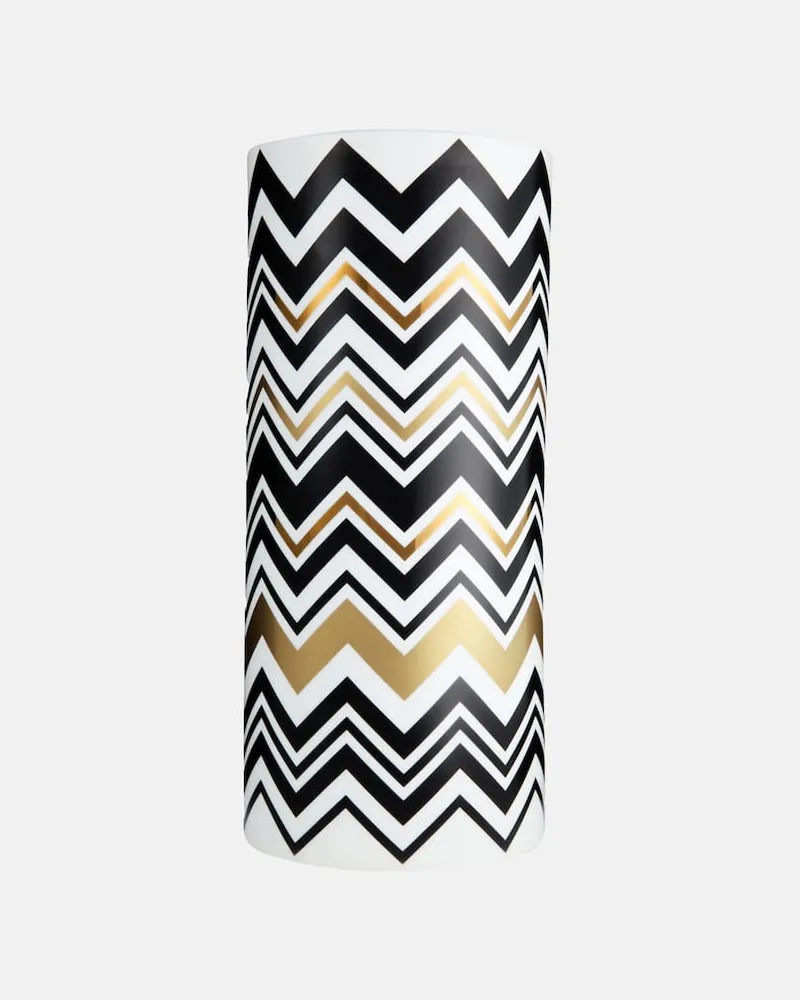 Missoni Vase Zig Zag Gold Tall Multicolor
