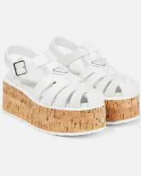 Prada Plateausandalen Weiss