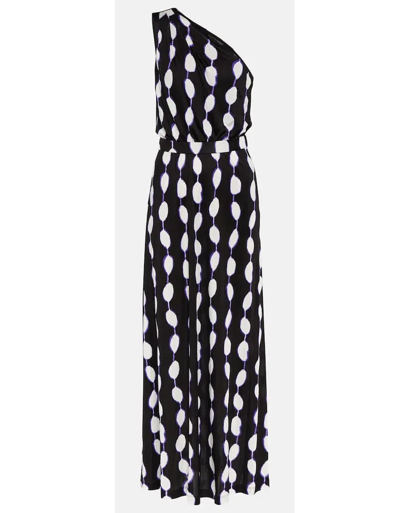 Diane von Furstenberg Bedrucktes Maxikleid Kiera aus Jersey Schwarz