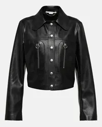 Stella McCartney Hemdjacke aus Lederimitat Schwarz