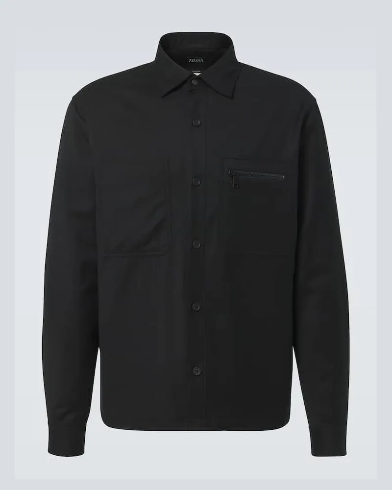 Ermenegildo Zegna Hemdjacke aus Wolle Schwarz