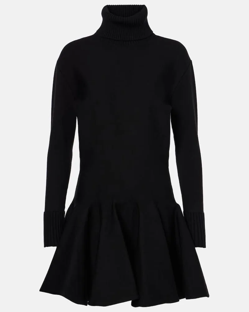 Valentino Garavani Minikleid aus einem Wollgemisch Schwarz