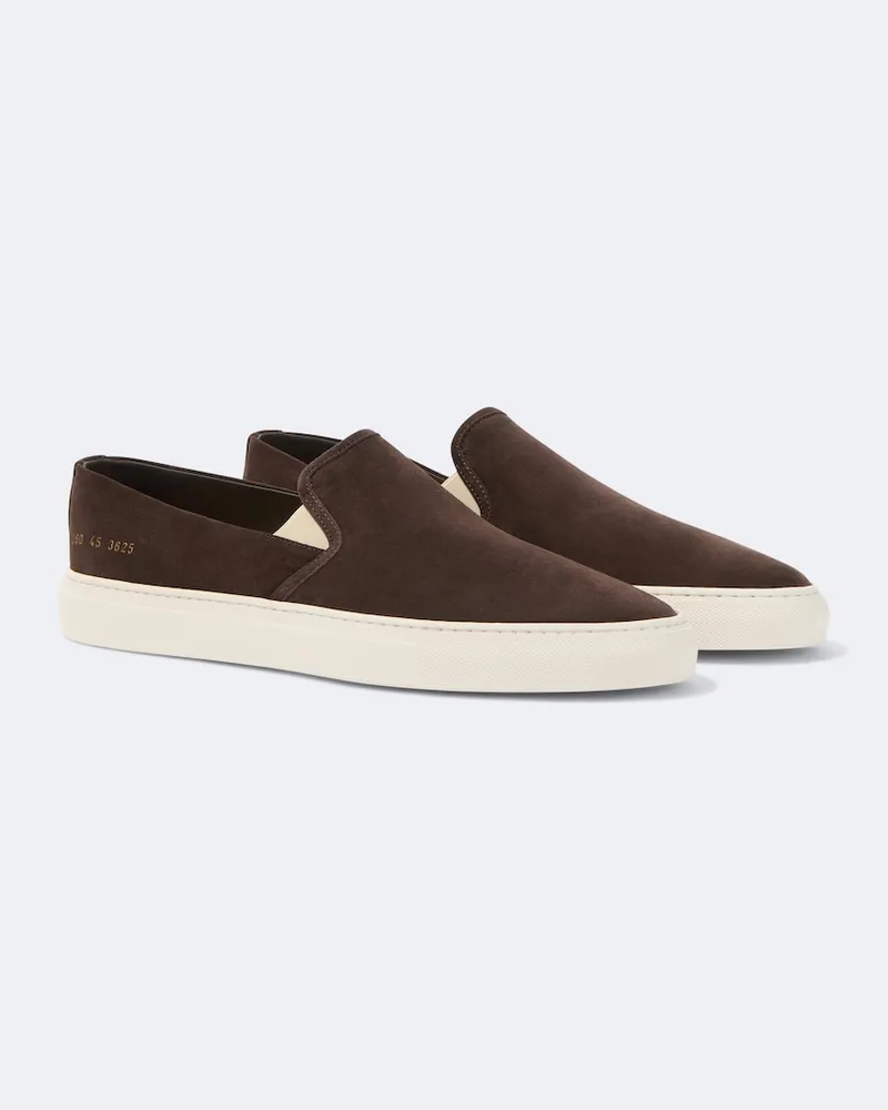 Common Projects Slipper aus Veloursleder Braun