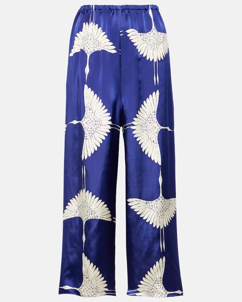 KHAITE Weite Hose Mindy aus Twill Blau