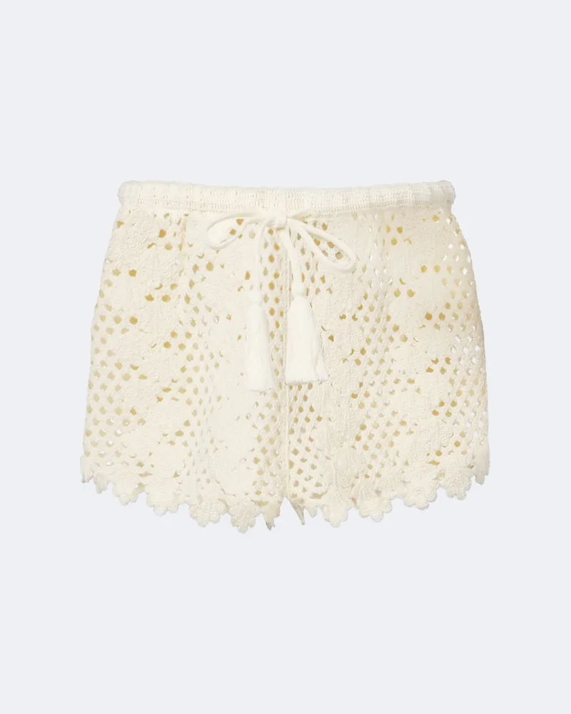 Posse Shorts Saskia aus Häkelstrick Weiß