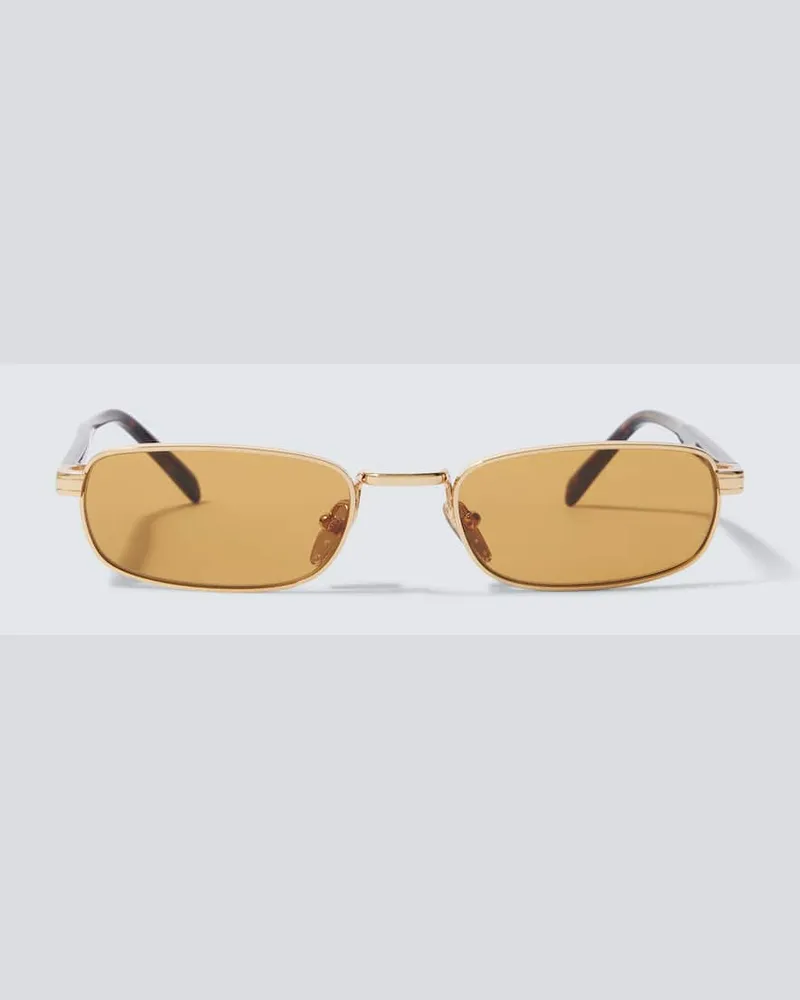 Prada Eckige Sonnenbrille Gold