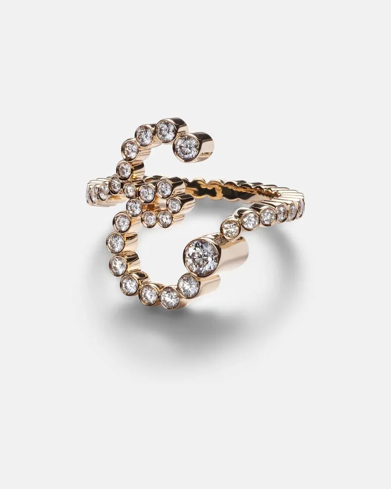 Sophie Bille Brahe Ring Initial Ensemble E aus 18kt Gelbgold mit Diamanten Gold