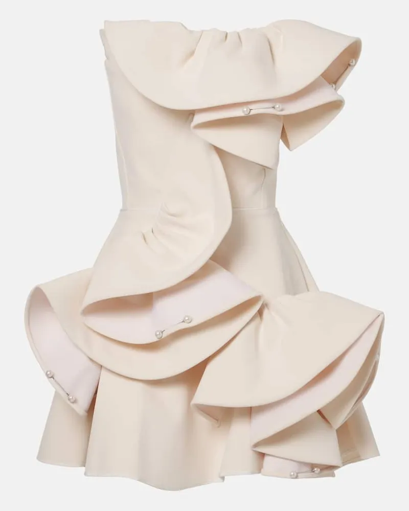 Maticevski Bridal Verziertes Minikleid Beige