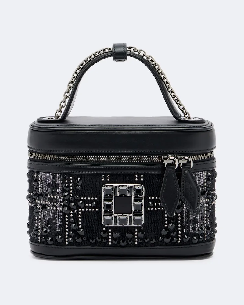 Roger Vivier Verzierte Schultertasche Très Vivier Micro Schwarz
