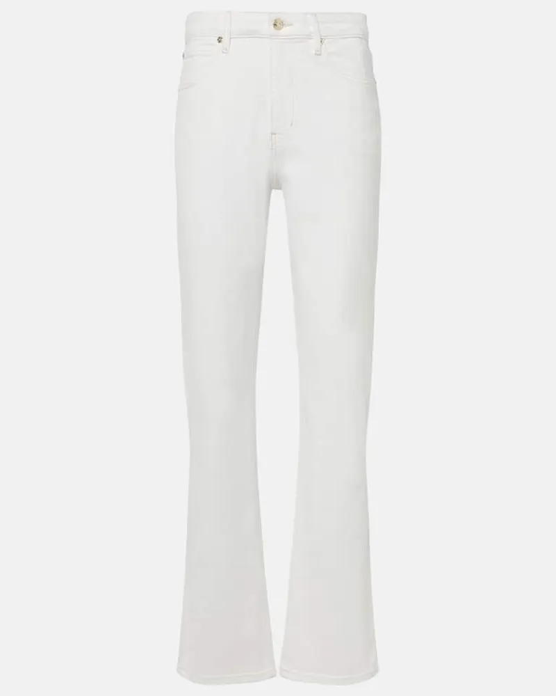 Frame Denim High-Rise Straight Jeans The Ruler Weiß