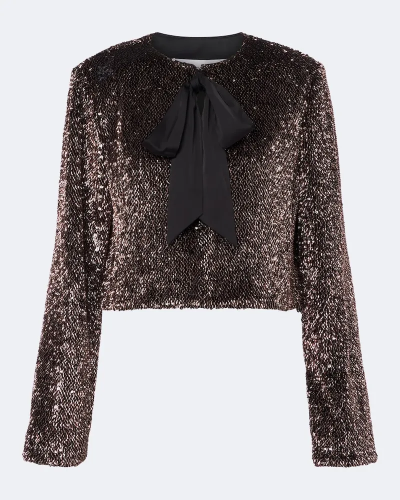 Veronica Beard Verzierte Cropped-Jacke Bancroff Braun