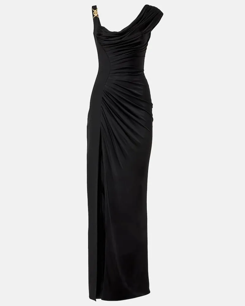 Versace Robe Medusa '95 aus Jersey und Crêpe Schwarz