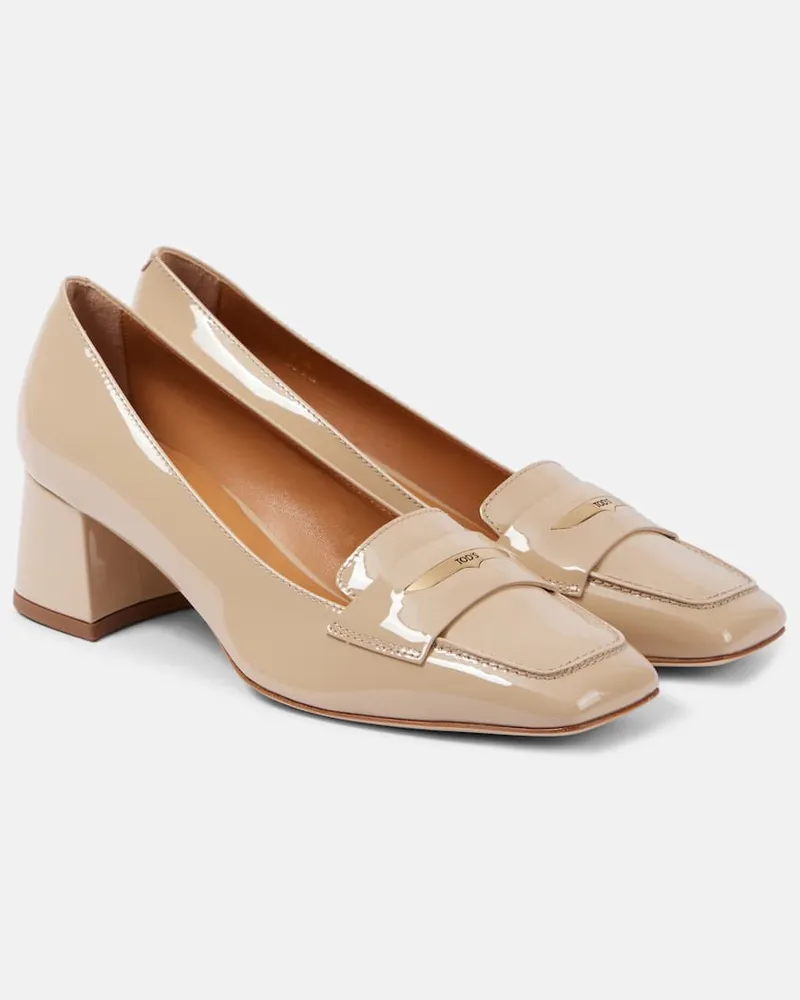 TOD'S Loafer-Pumps 50 aus Lackleder Beige
