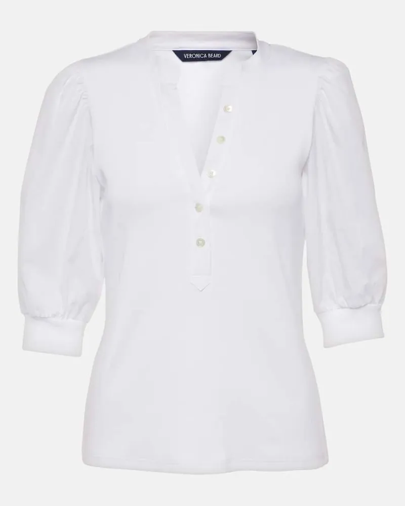 Veronica Beard Bluse Coralee aus einem Baumwollgemisch Weiß