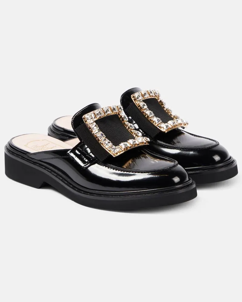 Roger Vivier Slippers Viv' Rangers aus Leder Schwarz