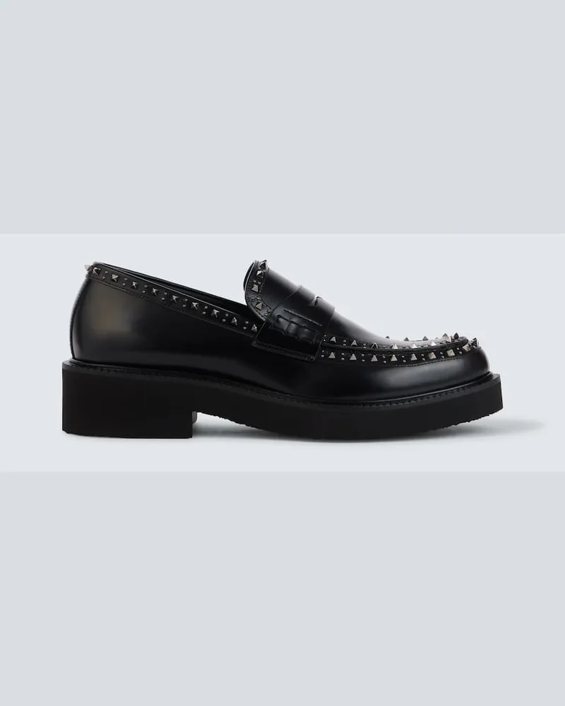 Valentino Garavani Verzierte Loafers Gentleglam aus Leder Schwarz