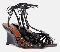 Wedge-Sandalen Orchid 85 aus Lackleder