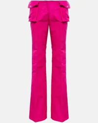 LaQuan Smith Low-Rise-Cargohose aus Satin Pink