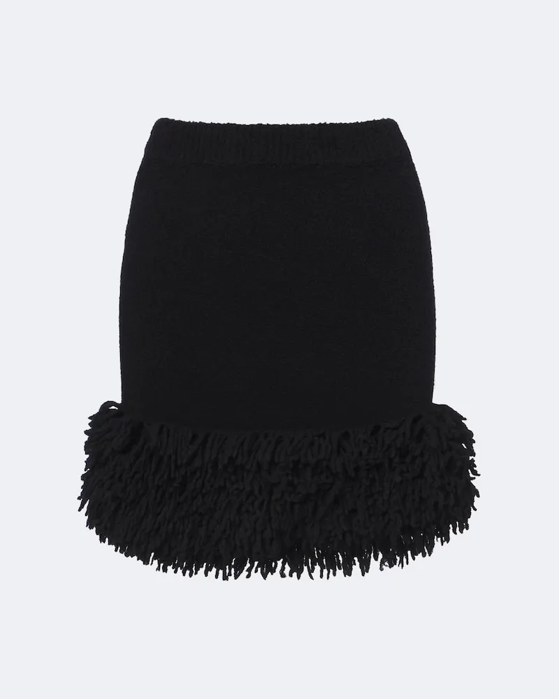 Loewe Minirock aus einem Wollgemisch Schwarz