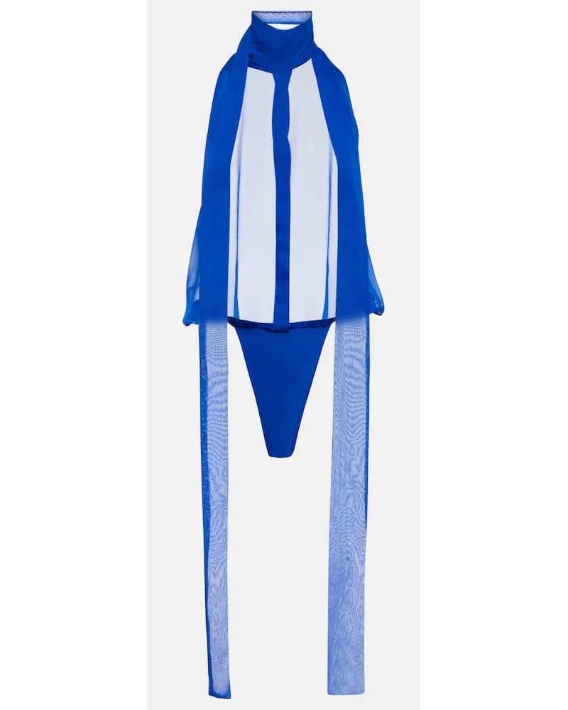 LaQuan Smith Body aus Seide Blau