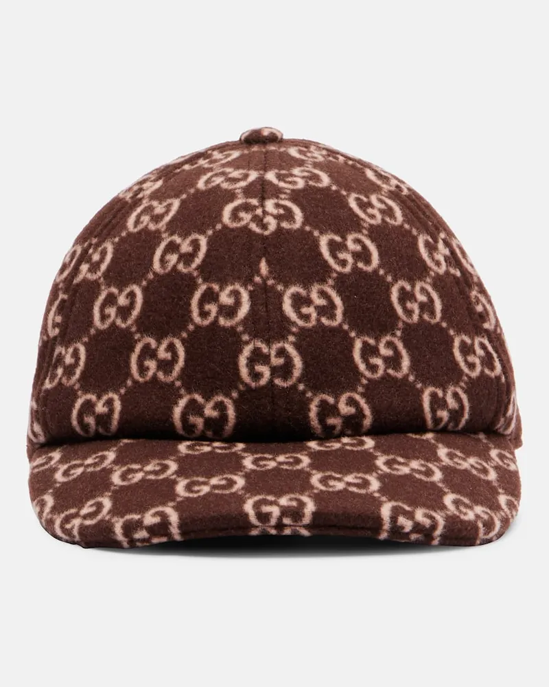 Gucci Baseballcap GG aus Wolle Nude