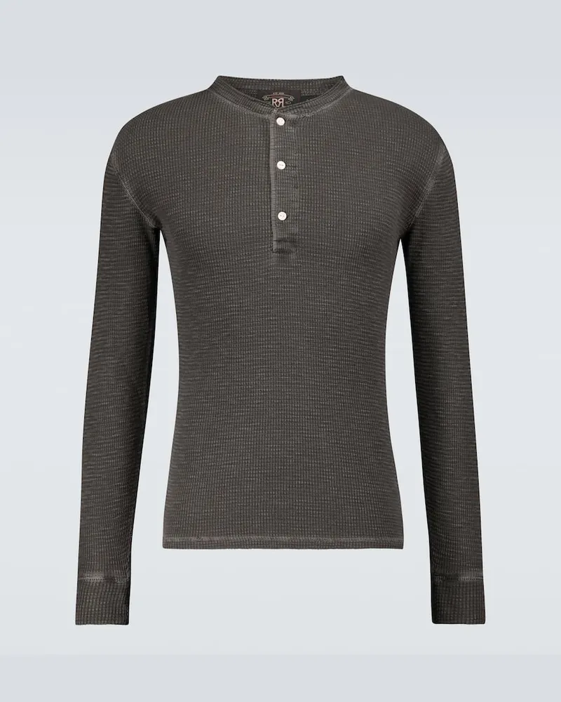 RRL Henley-Top Schwarz