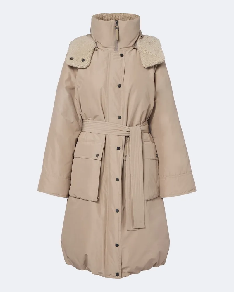 Brunello Cucinelli Daunenmantel Monili aus einem Baumwollgemisch Beige