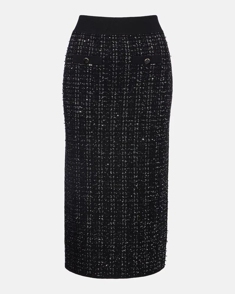 Veronica Beard Midirock aus Tweed Schwarz
