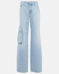 OFF-WHITE High-Rise Wide-Leg Jeans Toybox Blau