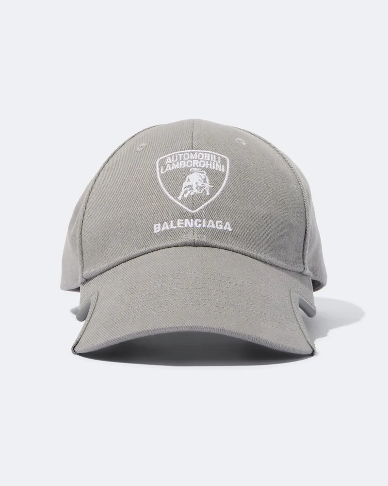 Balenciaga X Lamborghini Baseballcap aus Baumwolle Grau