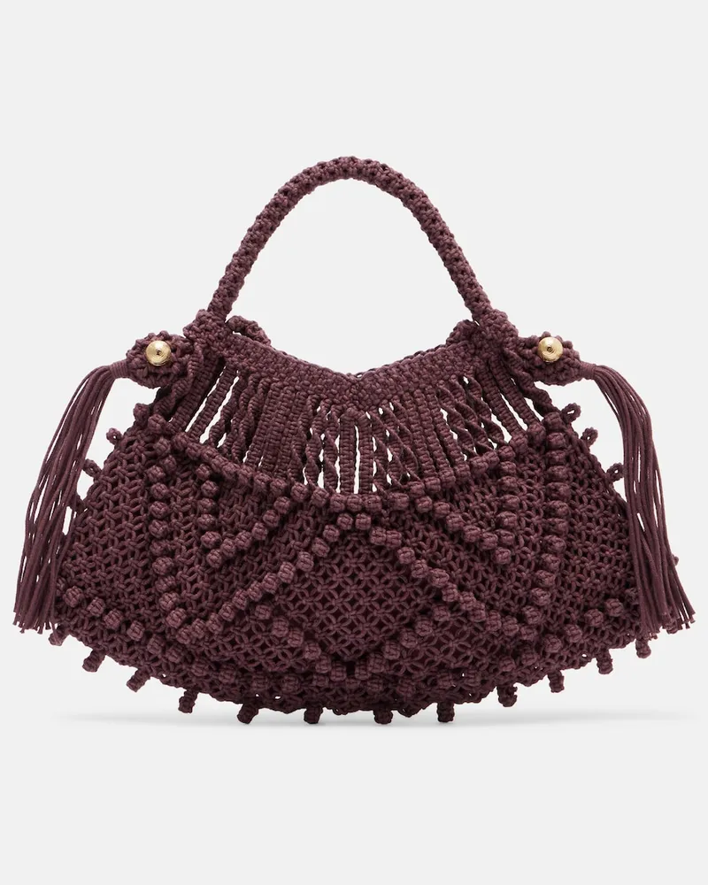 ALEMAIS Alémais Henkeltasche Macrame Small Burgunderrot