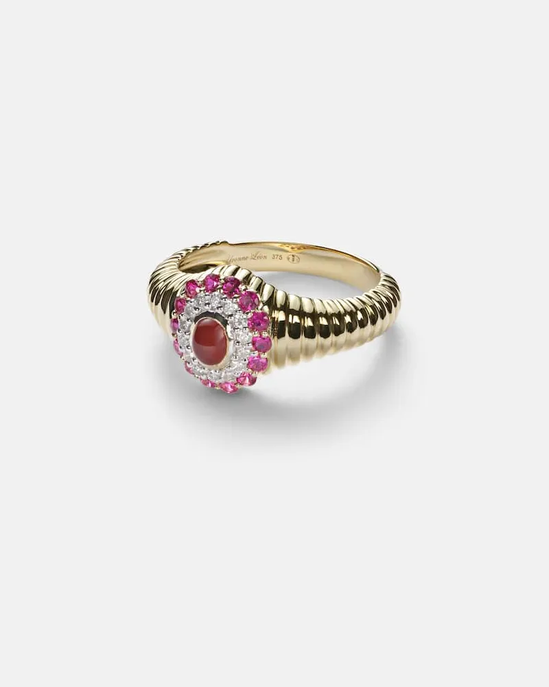 Yvonne Léon Yvonne Léon Ring Berlingot Pompadour Baby aus 9kt Gelbgold mit Edelsteinen Gold