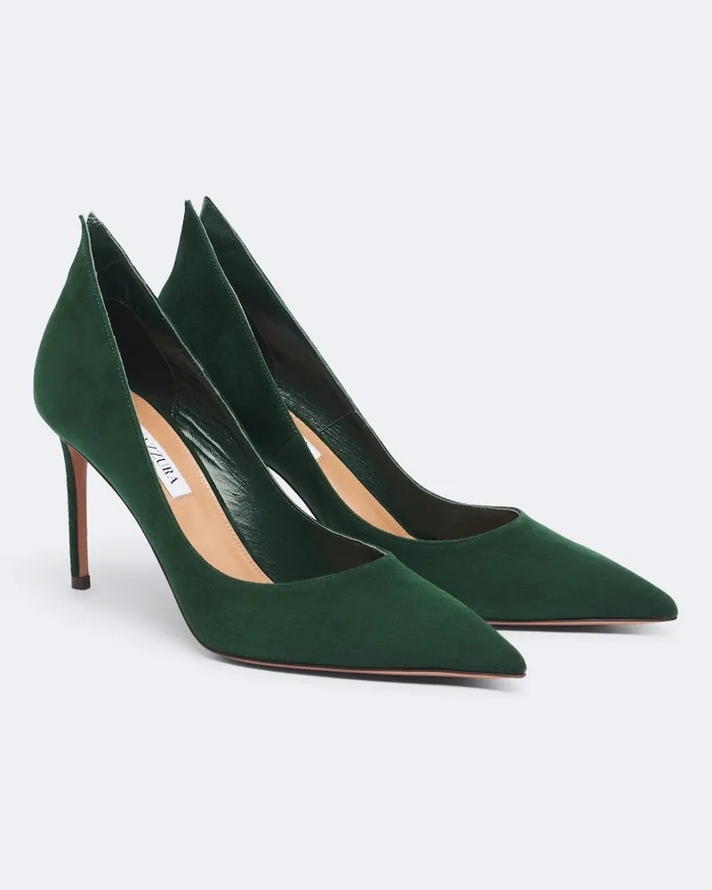 Aquazzura Pumps Linea aus Veloursleder Grün