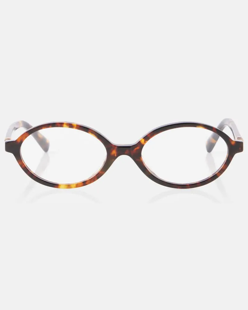 Miu Miu Ovale Brille Braun