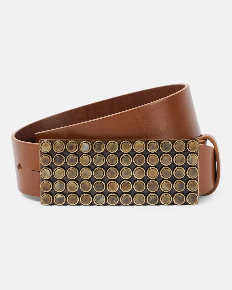 Isabel Marant Verzierter Gürtel Vanesia aus Leder Braun