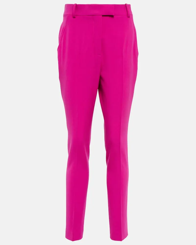 ATTICO High-Rise-Hose Berry aus Crêpe Rosa