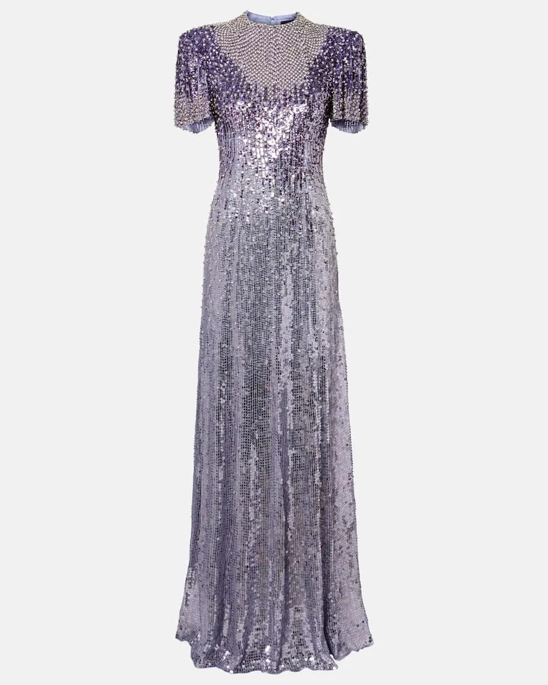 Jenny Packham Verzierte Robe Jourdain Lila