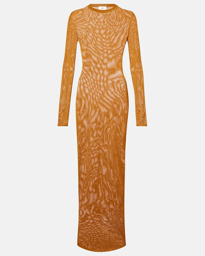 Saint Laurent Maxikleid aus Strick Orange