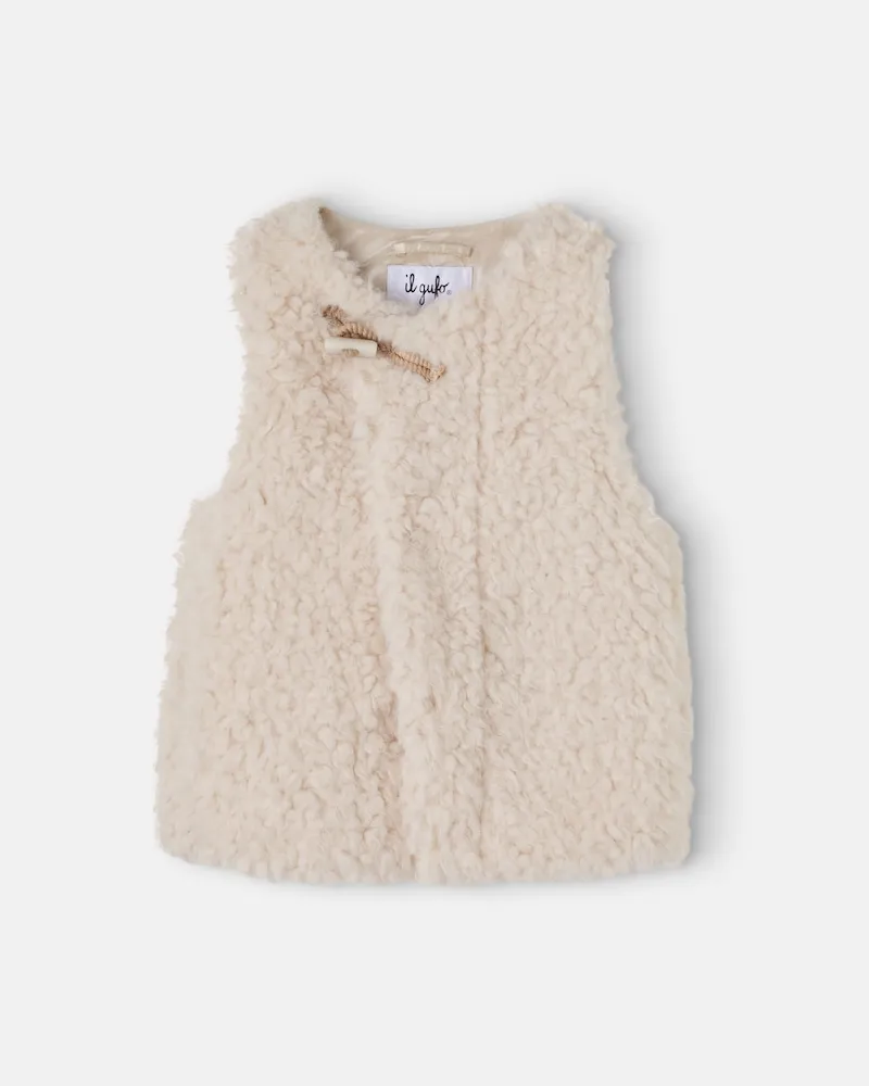 Il Gufo Weste aus Teddyfleece Weiß